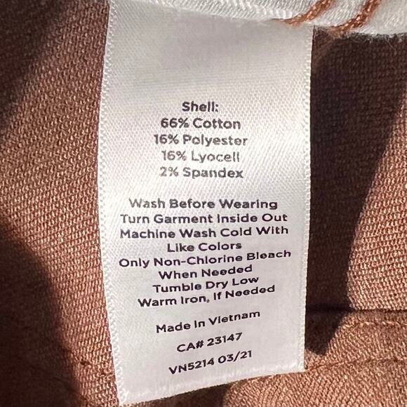 NWT Talbots Slim Ankle Jean Brown Size 4 Cotton Mix Soft Comfortable - Picture 8 of 8